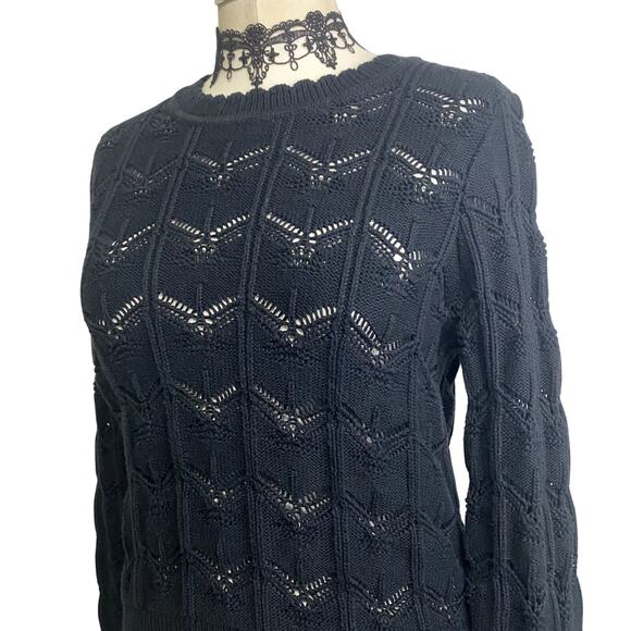 Y2K Gap Cute Chevron Knit Chunky Gothic Grunge Emo Cozy Long Sleeve Sweater - Picture 5 of 13